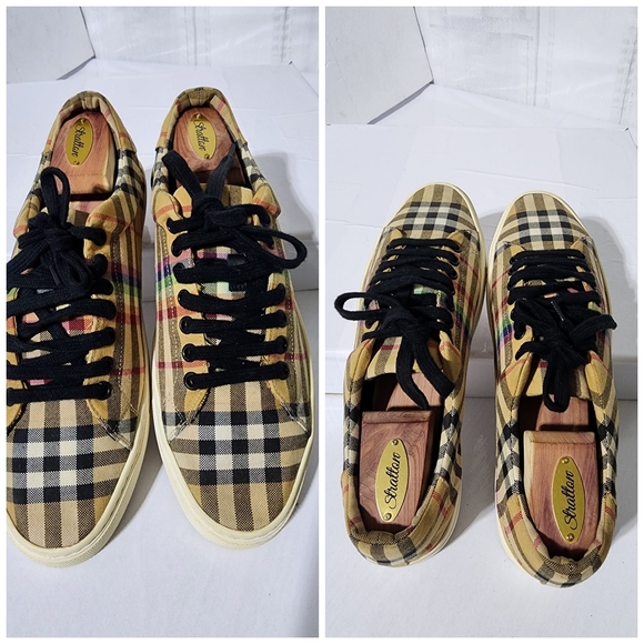 Burberry Rainbow Check Canvas Sneakers Size 41 - Picture 3 of 11